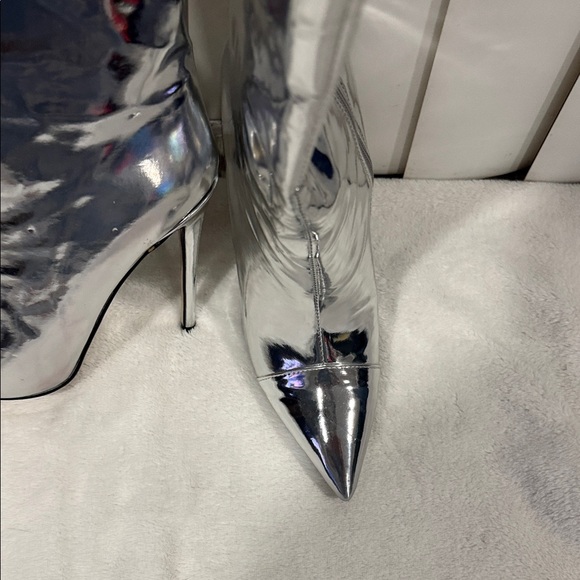 Silver High Heel Boots - Picture 2 of 4